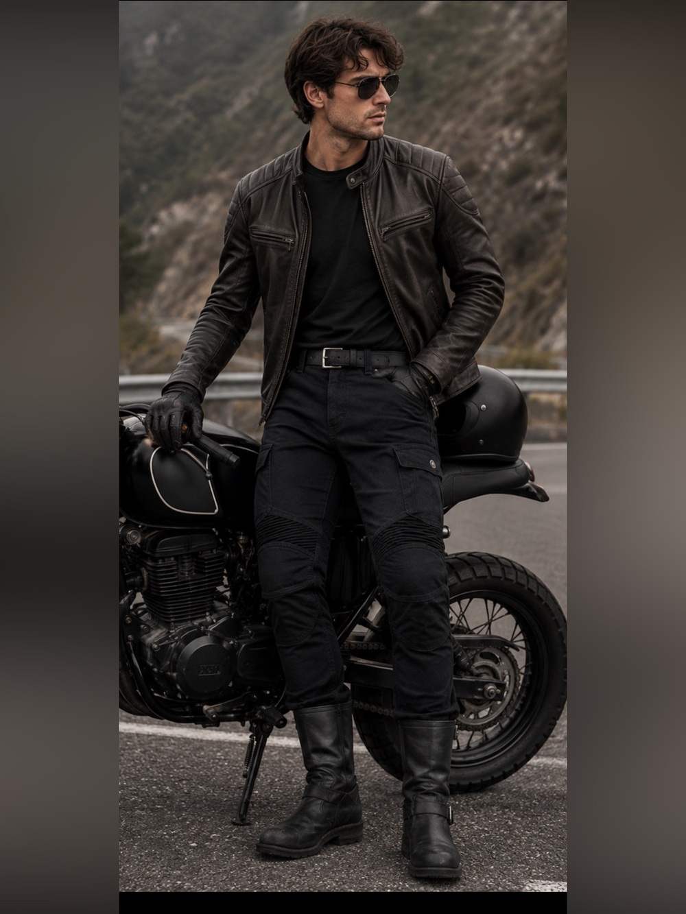 Volero Men's Black Tactical Motorcycle Jeans -